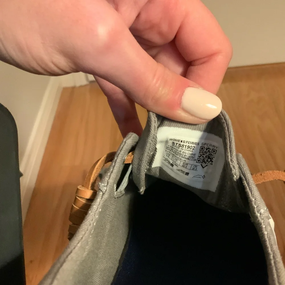 Sperry Crest Vibe Canvas Grey Sneakers 9.5M NWOB - Picture 5 of 5
